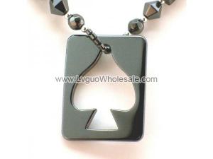 Hematite Hollow Spade Hang Tag 32x42mm Pendant